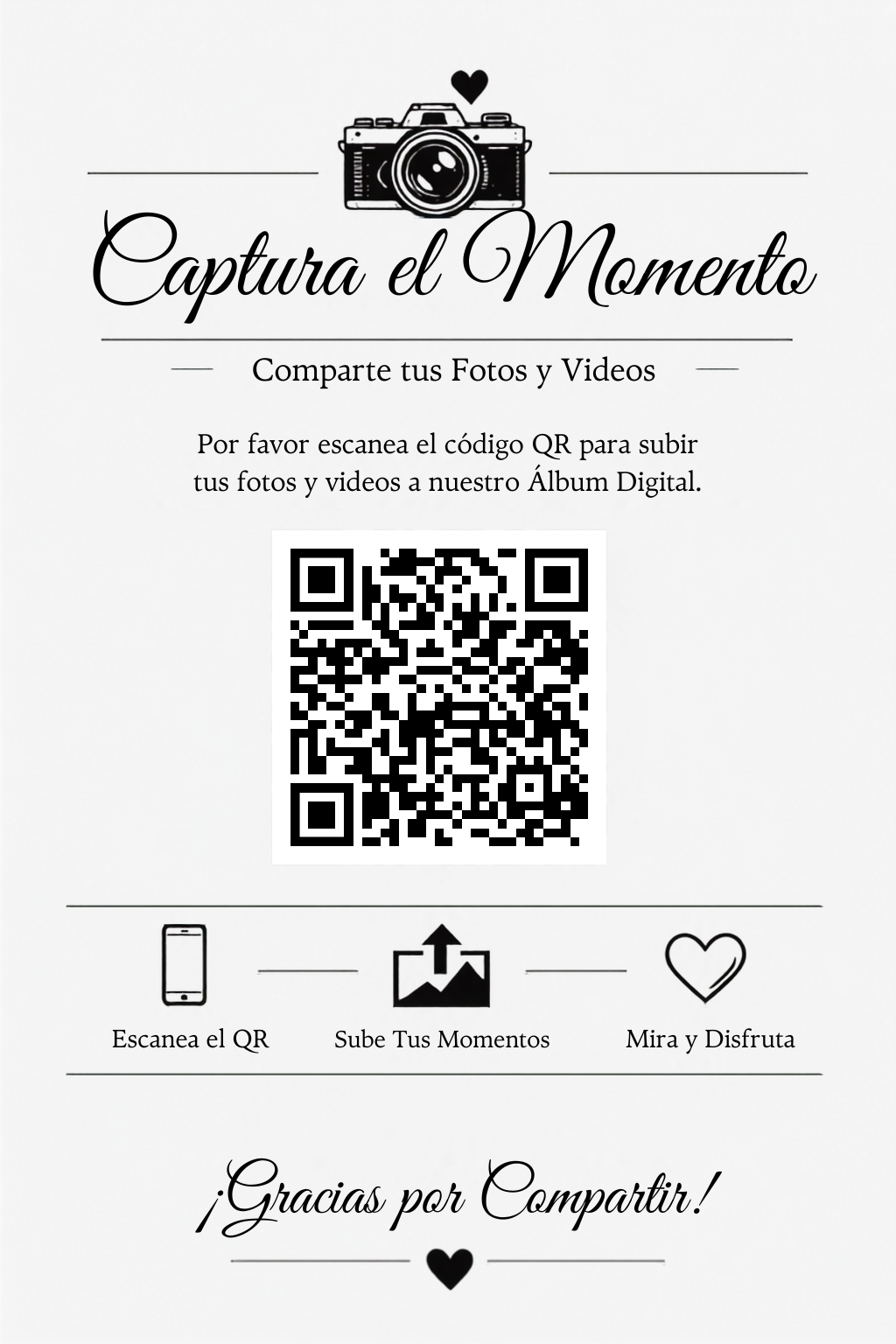 Tarjeta con código QR del Álbum Digital